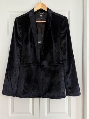NWT Paige Crushed velvet black blazer S 6